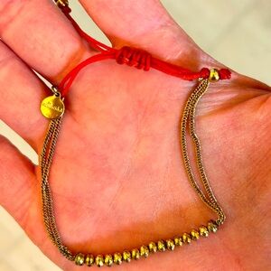 Stella & Dot Gold and Coral Beaded Bracelet